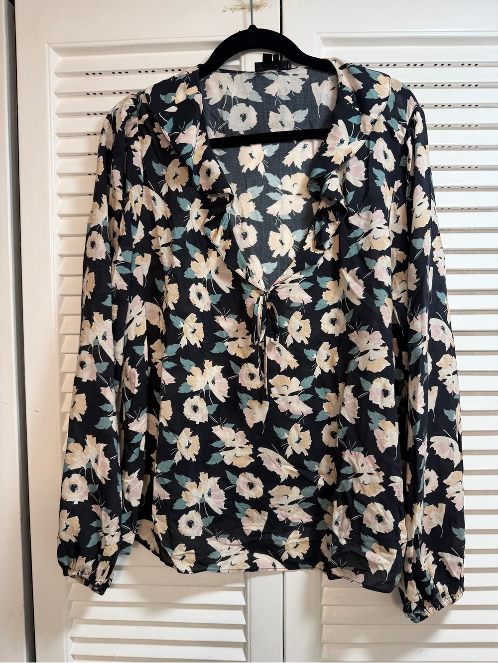 PAIGE Floral Black and Cream Blouse